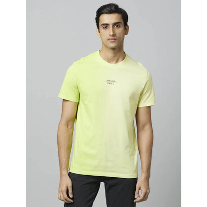 Yellow Graphic Printed Cotton T-shirt