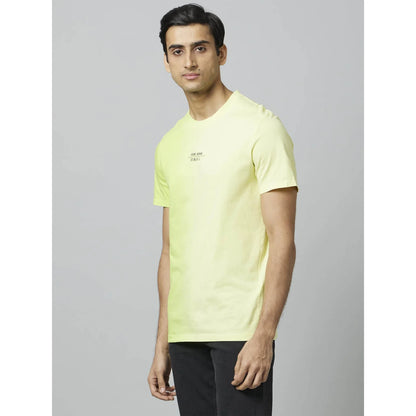 Yellow Graphic Printed Cotton T-shirt