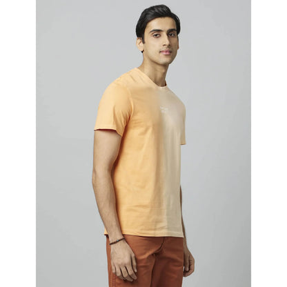 Orange Graphic Printed Cotton T-shirt