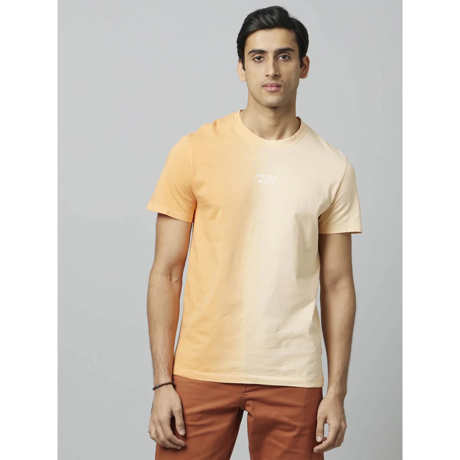 Orange Graphic Printed Cotton T-shirt