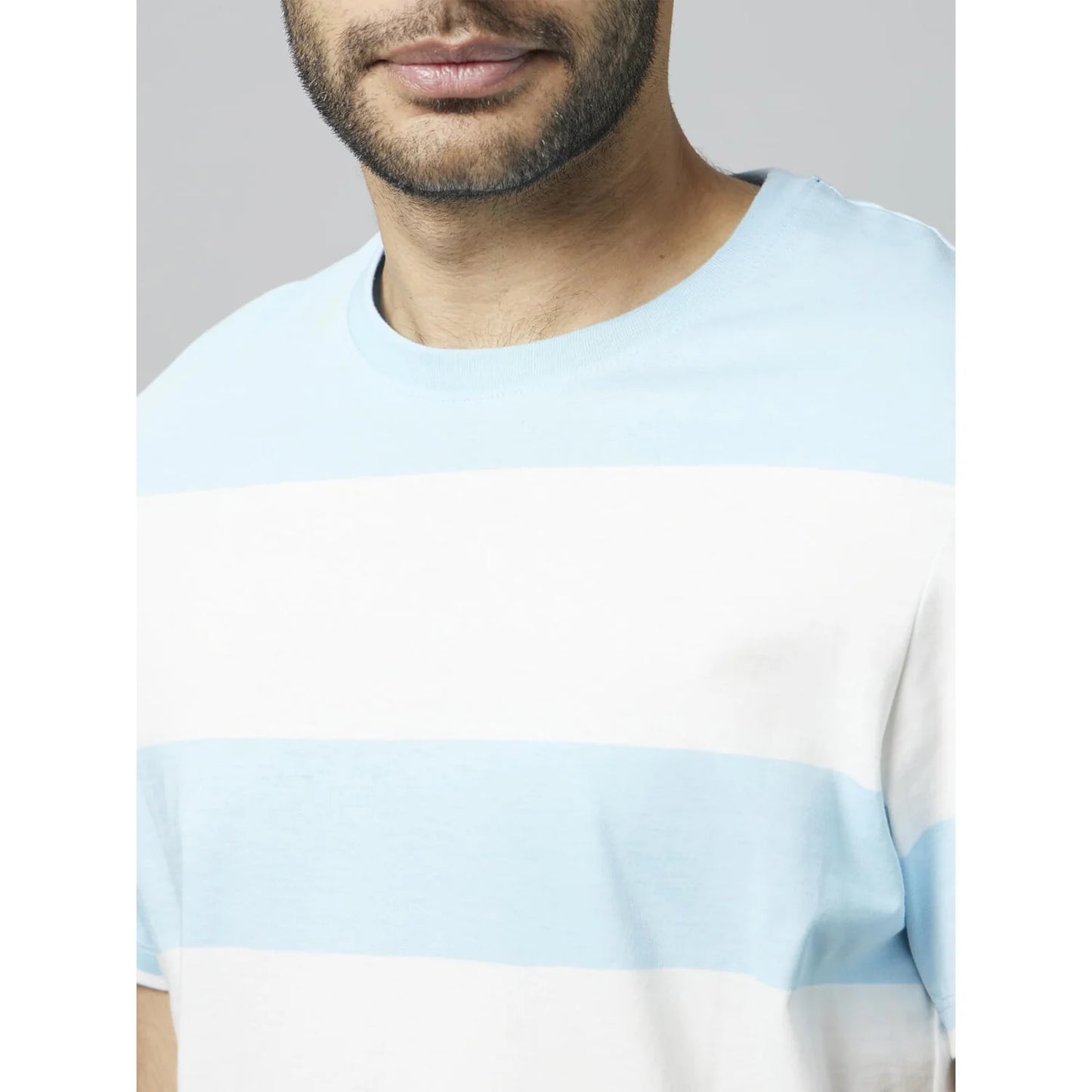 Blue Striped Cotton T-shirt