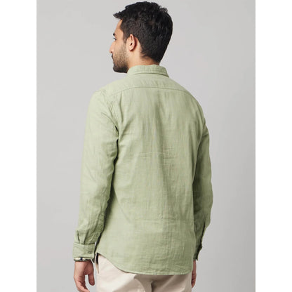 Green Solid Cotton Shirt