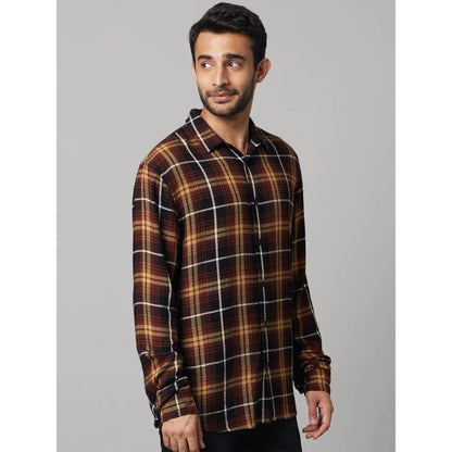 Brown Checks Viscose Shirt