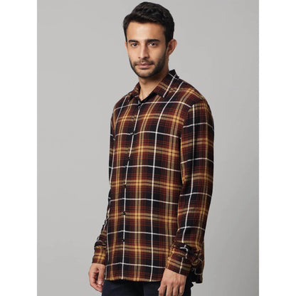 Brown Checks Viscose Shirt