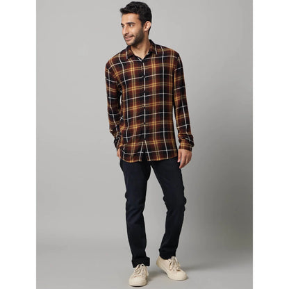 Brown Checks Viscose Shirt