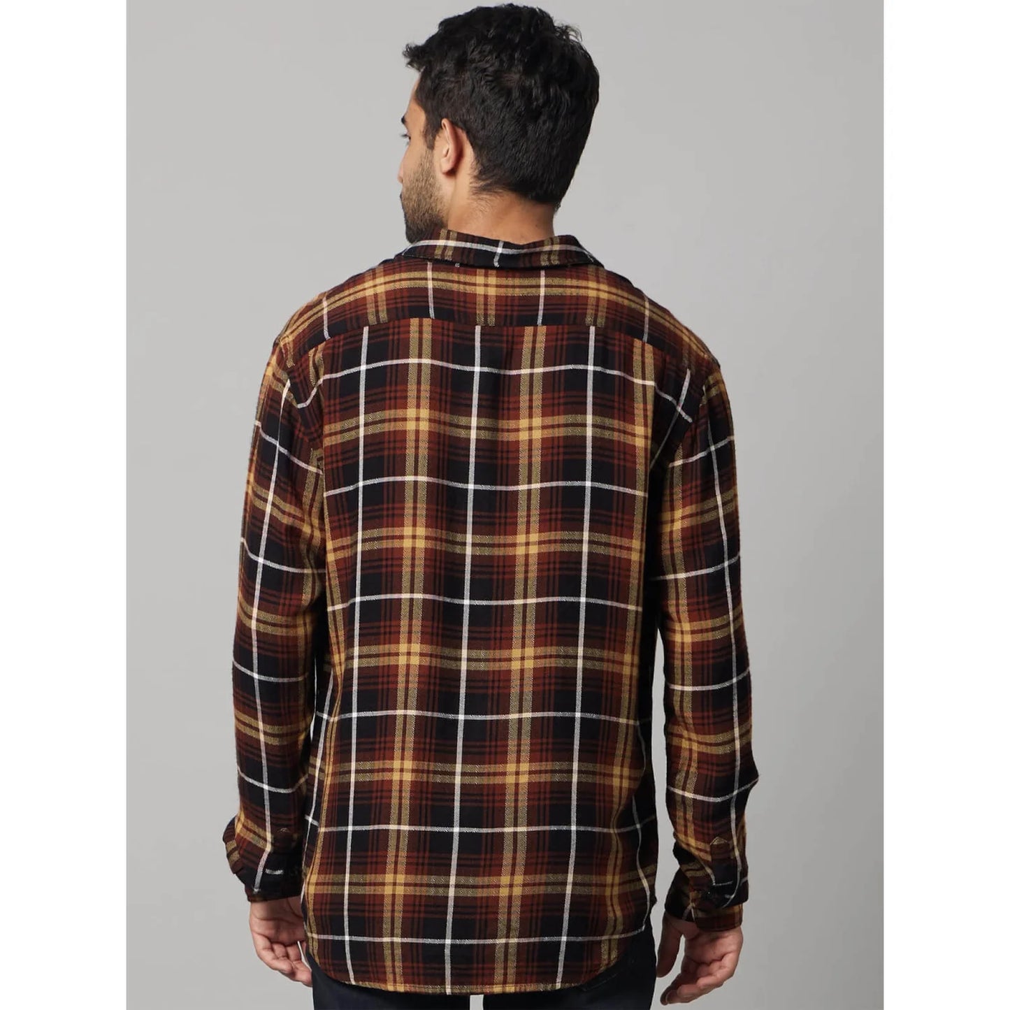 Brown Checks Viscose Shirt