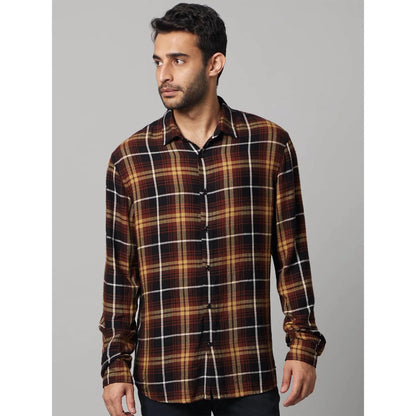 Brown Checks Viscose Shirt