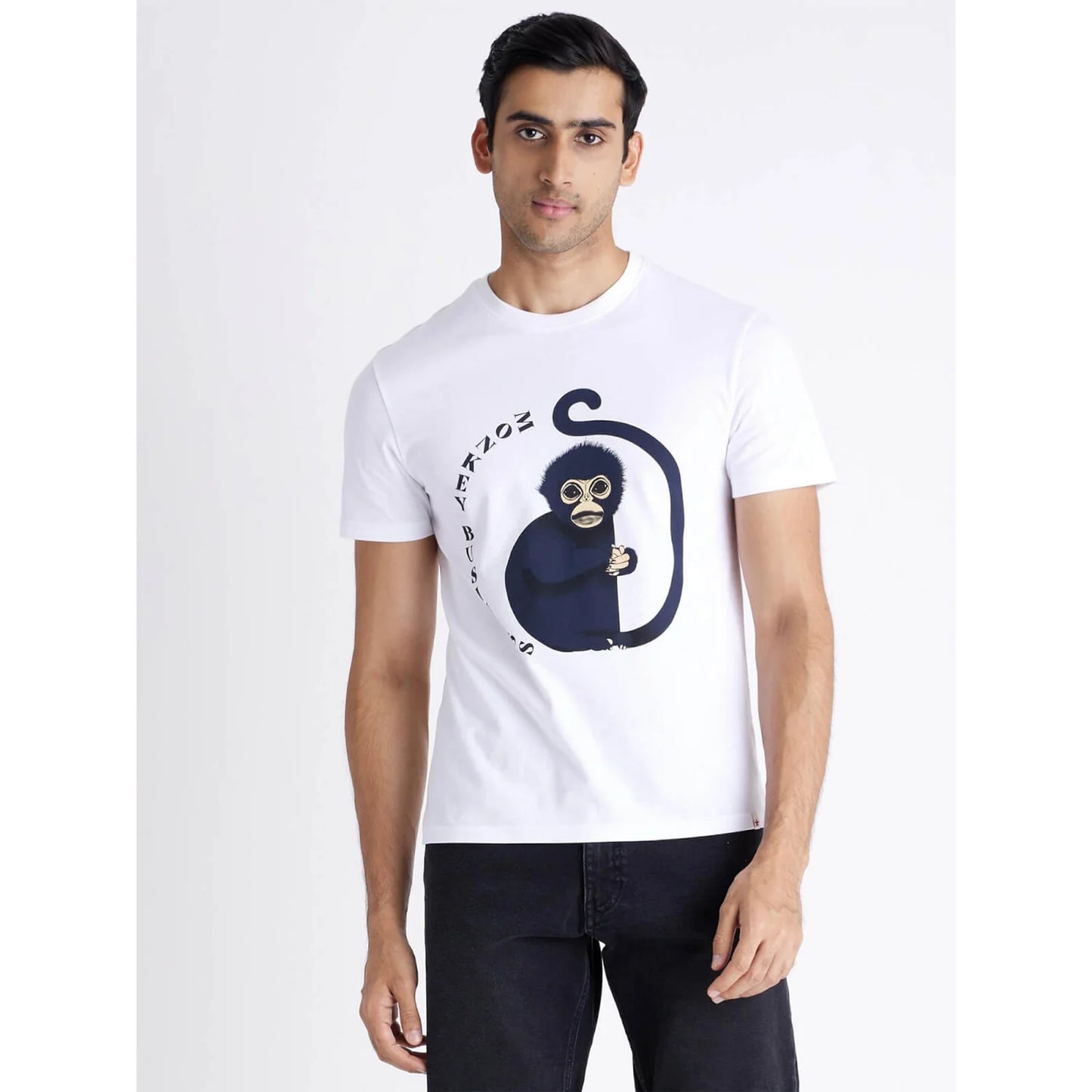 White Graphic Printed Cotton T-shirt