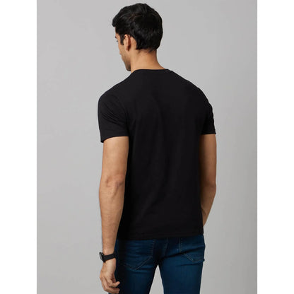 Celio* Graphics Regular Fit Cotton Black T-Shirt