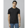 Celio* Solid Regular Fit Viscose-Blend Black T-Shirt