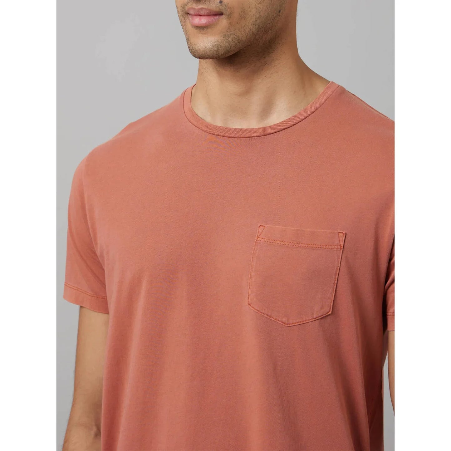 Rust Solid Cotton T-Shirt