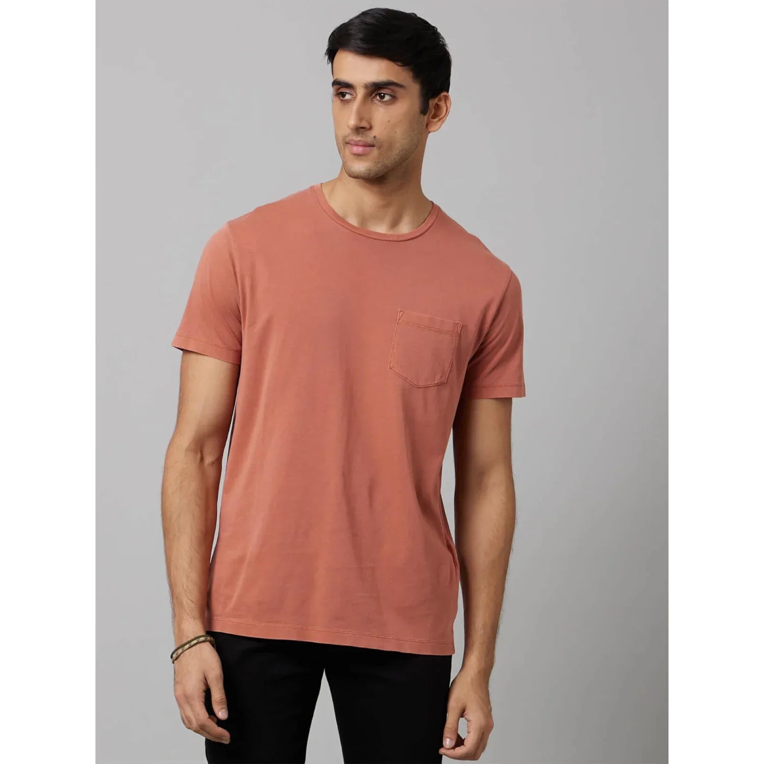 Rust Solid Cotton T-Shirt