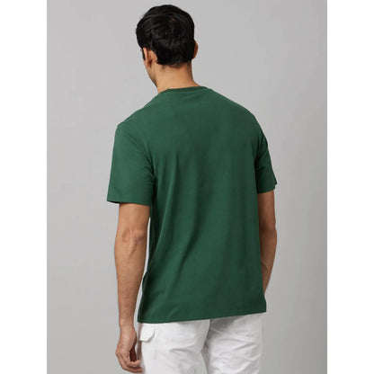 Green Solid Cotton T-shirt