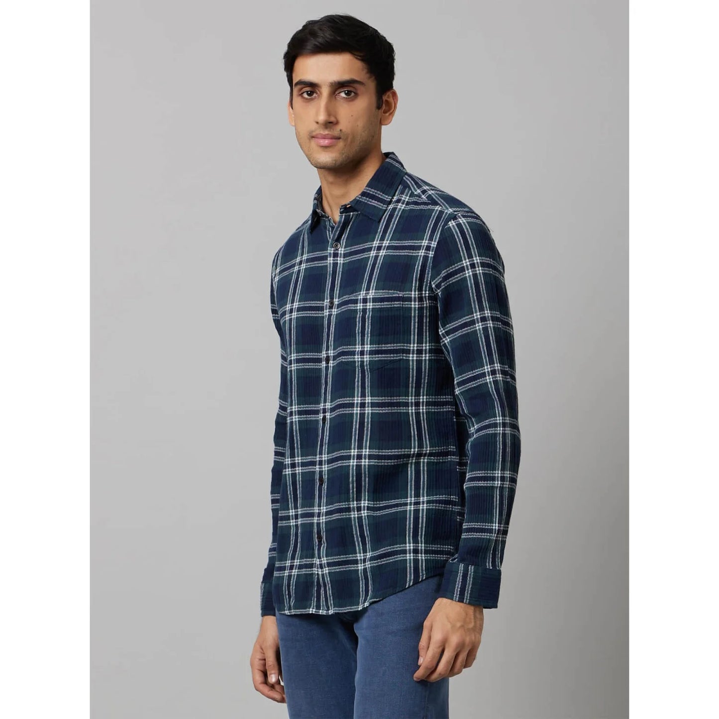 Green Checks Cotton Shirt