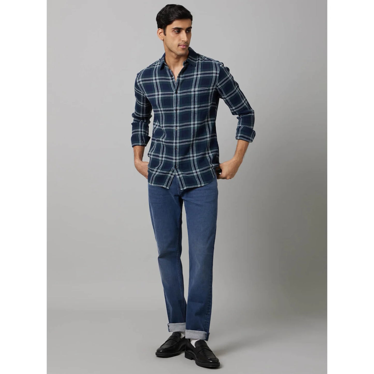 Green Checks Cotton Shirt