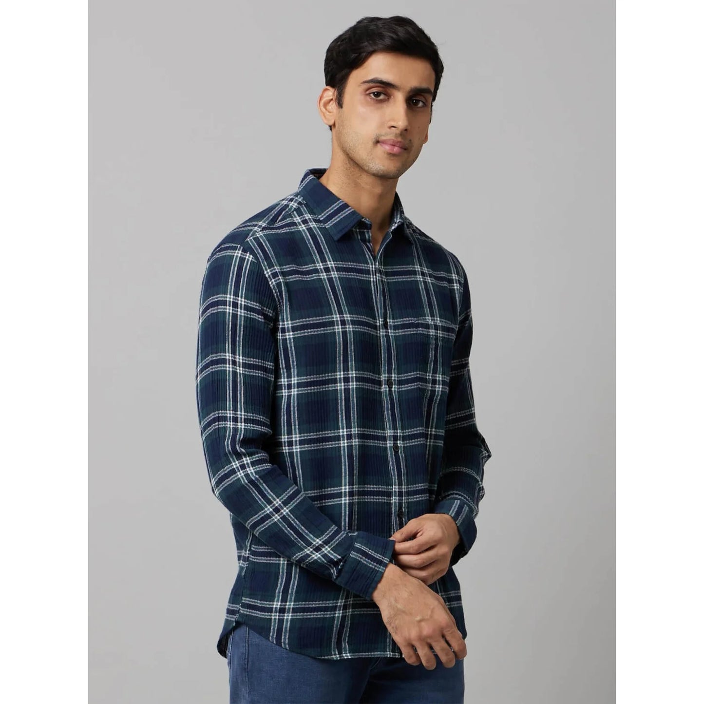 Green Checks Cotton Shirt