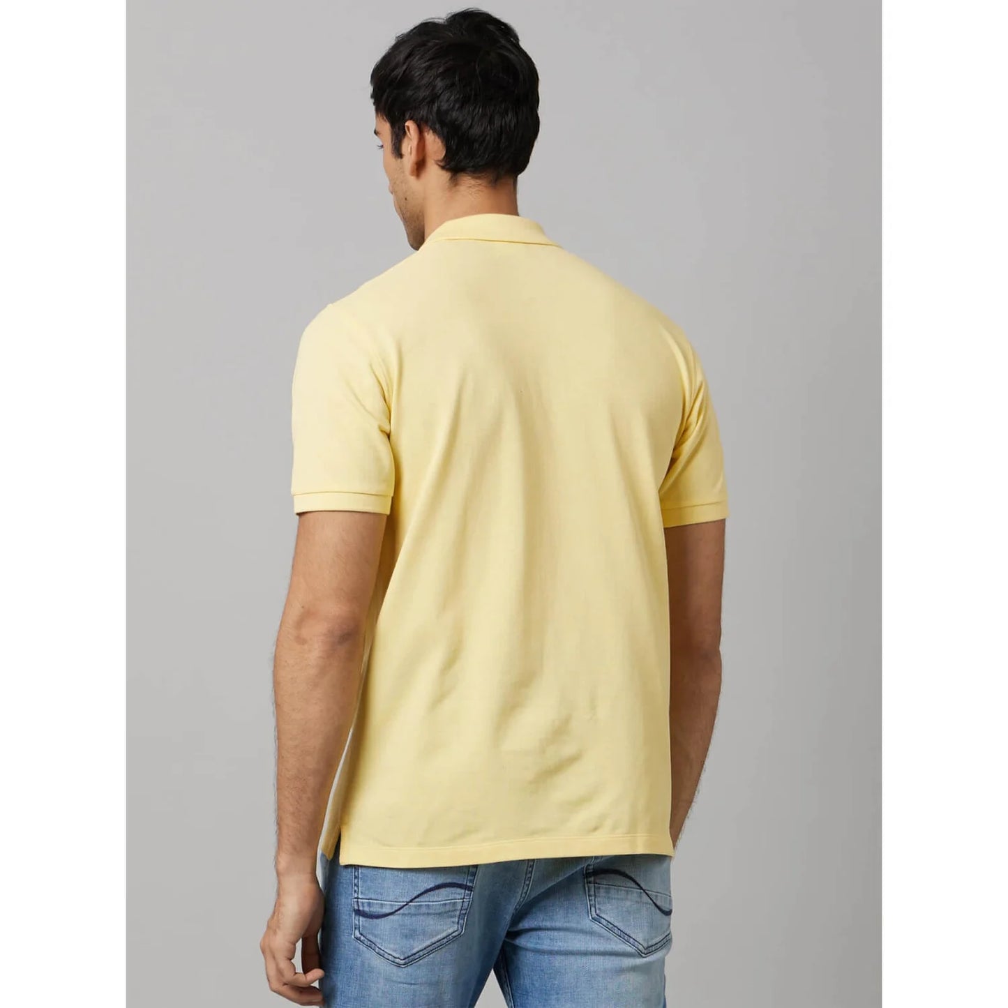 Yellow Solid Cotton Polo