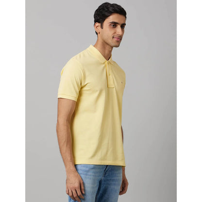 Yellow Solid Cotton Polo