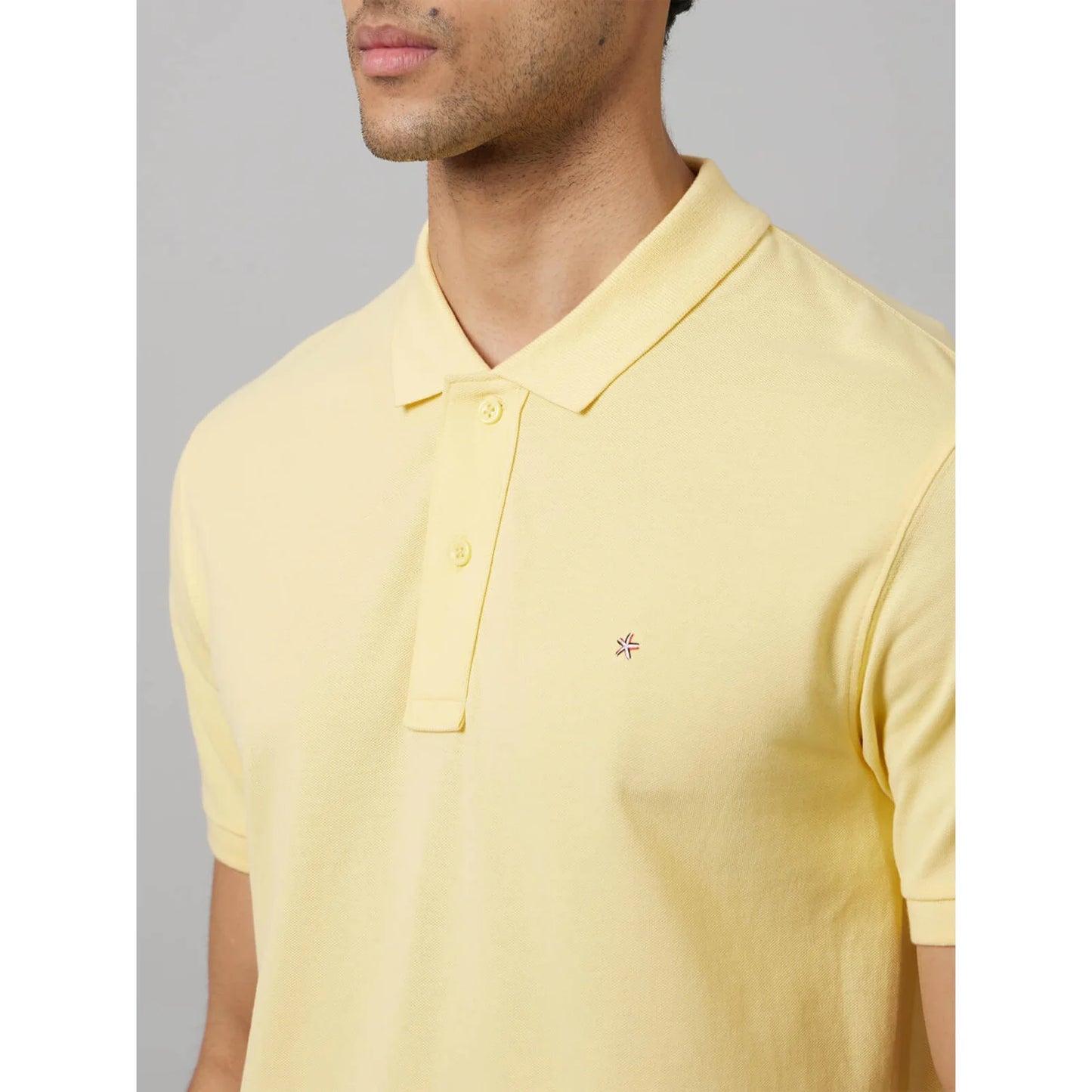 Yellow Solid Cotton Polo