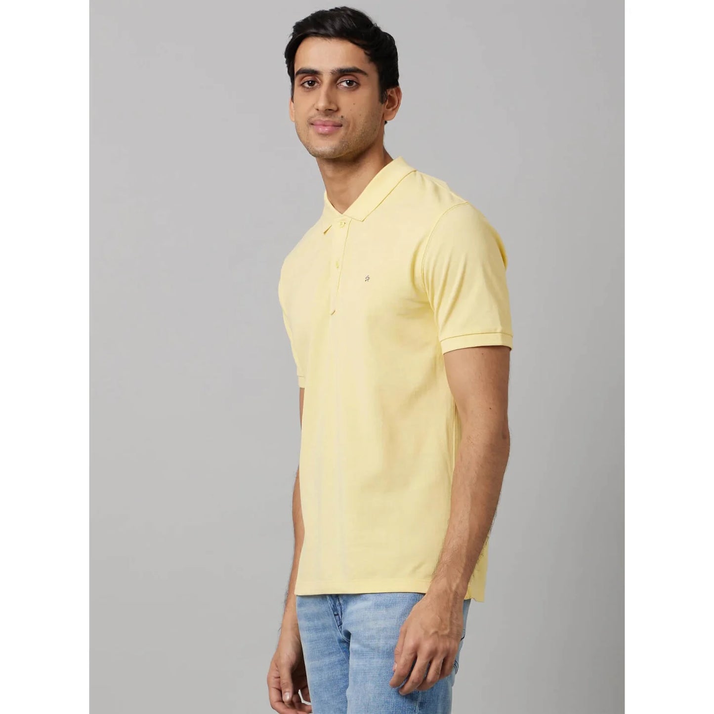 Yellow Solid Cotton Polo