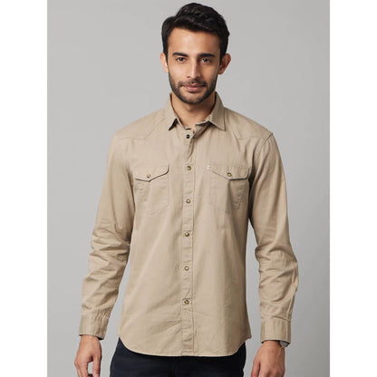 Green Solid Cotton Shirt