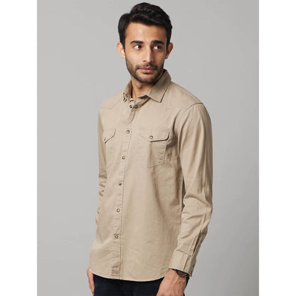 Green Solid Cotton Shirt