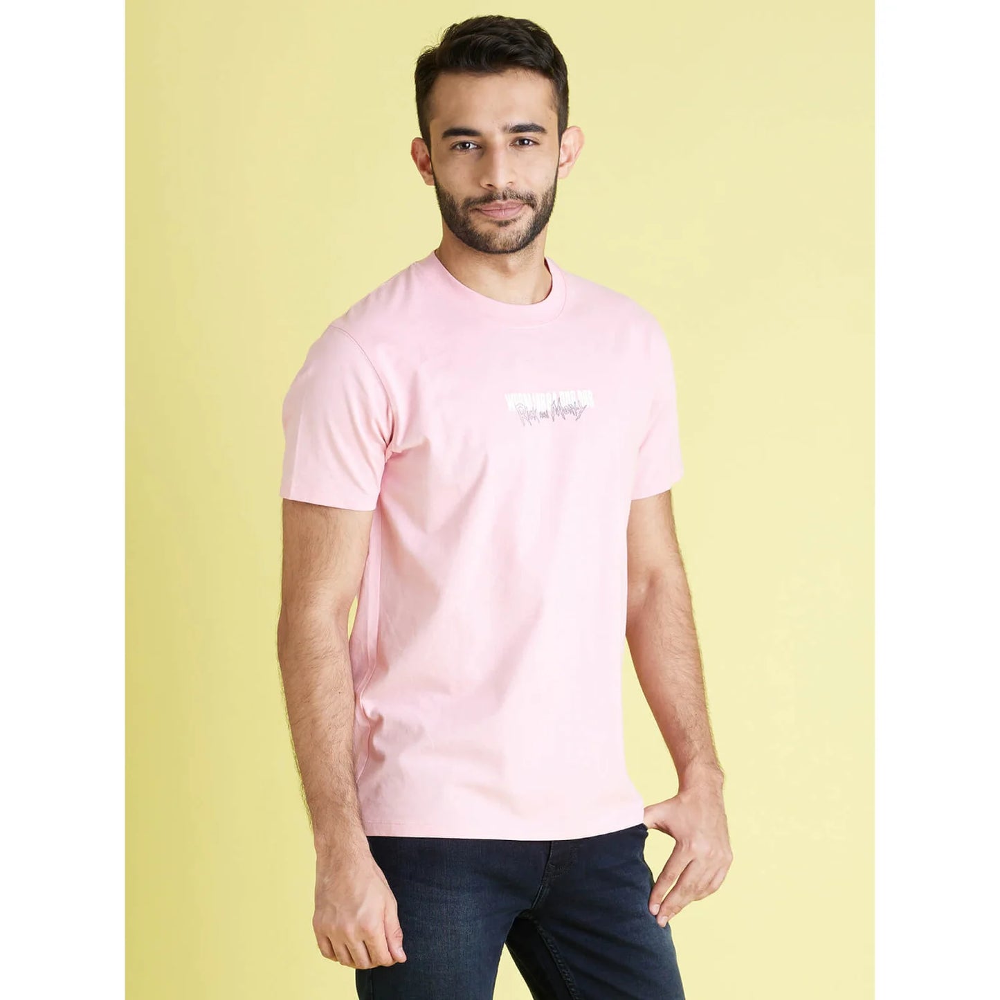 Rick & Morty - Pink Graphic Print Cotton T-shirt