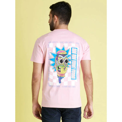 Rick & Morty - Pink Graphic Print Cotton T-shirt