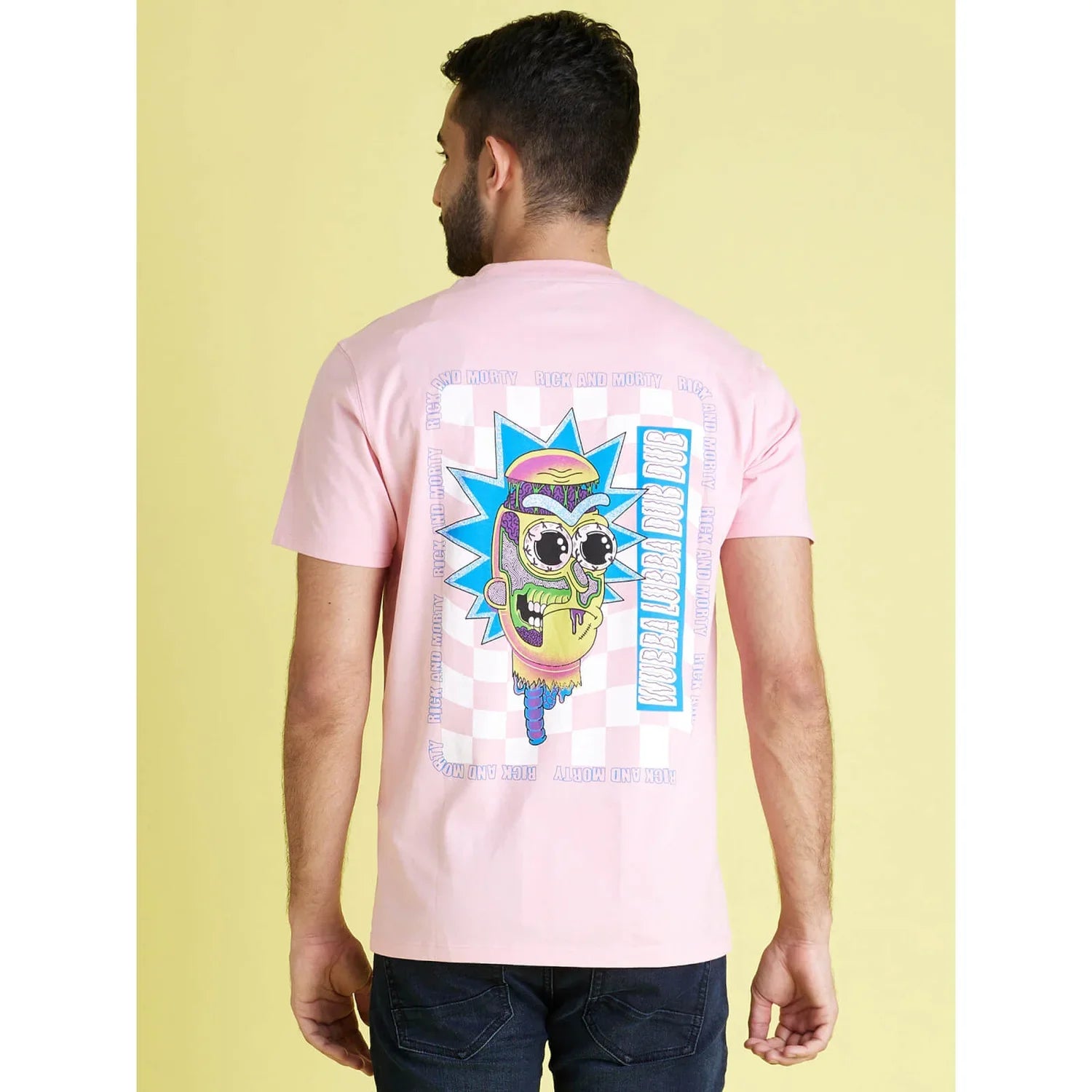 Rick & Morty Pink Printed Cotton T-Shirt