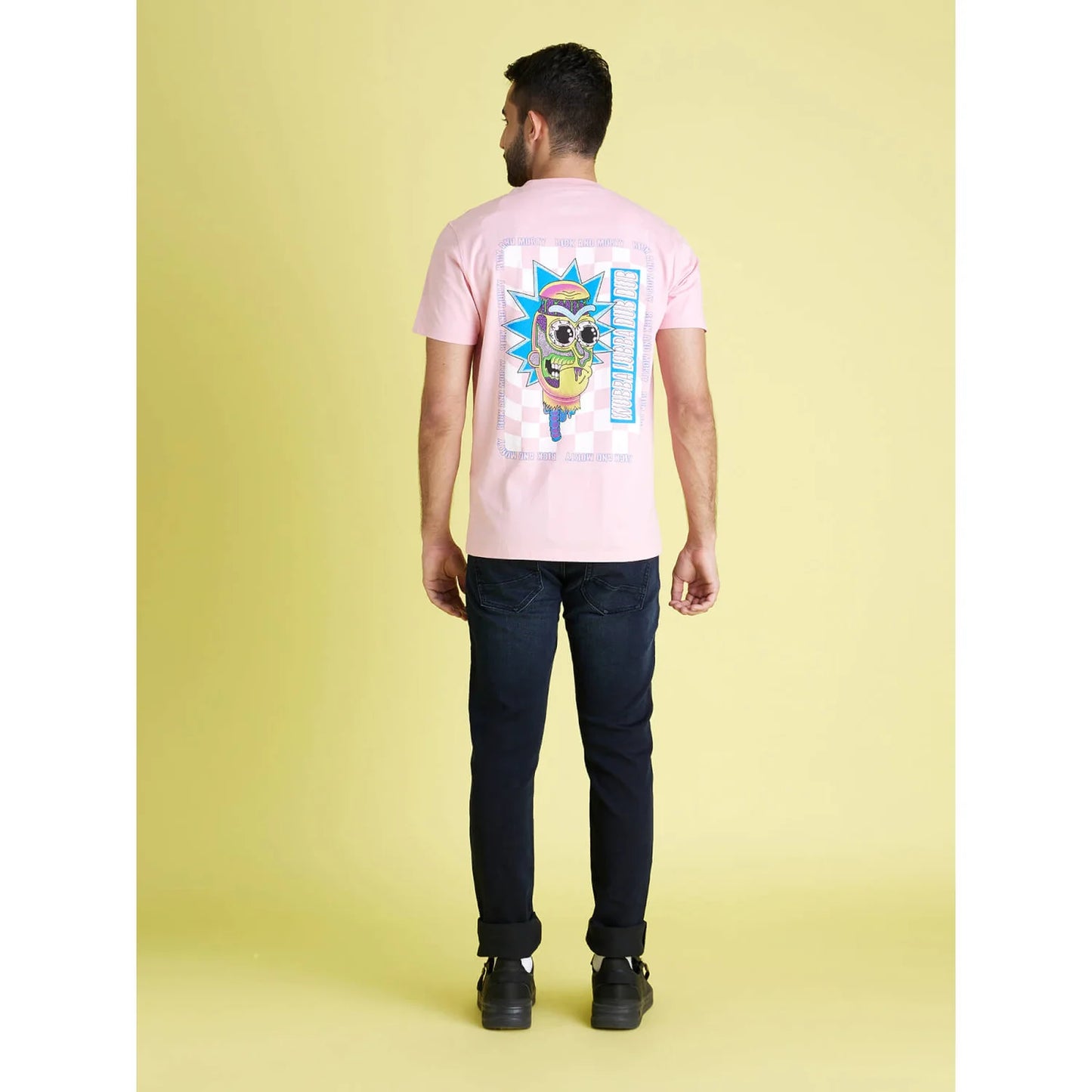 Rick & Morty - Pink Graphic Print Cotton T-shirt