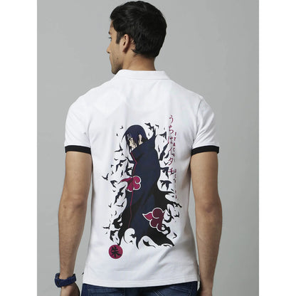 Naruto - White Graphic Printed Cotton T-shirt