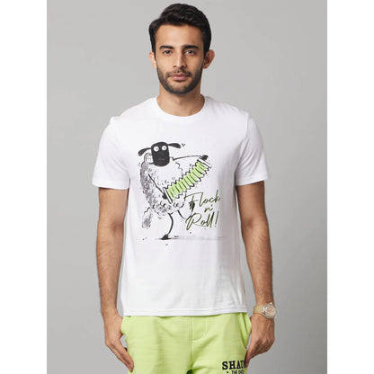 Shaun The Sheep - White Graphic Cotton T-shirt