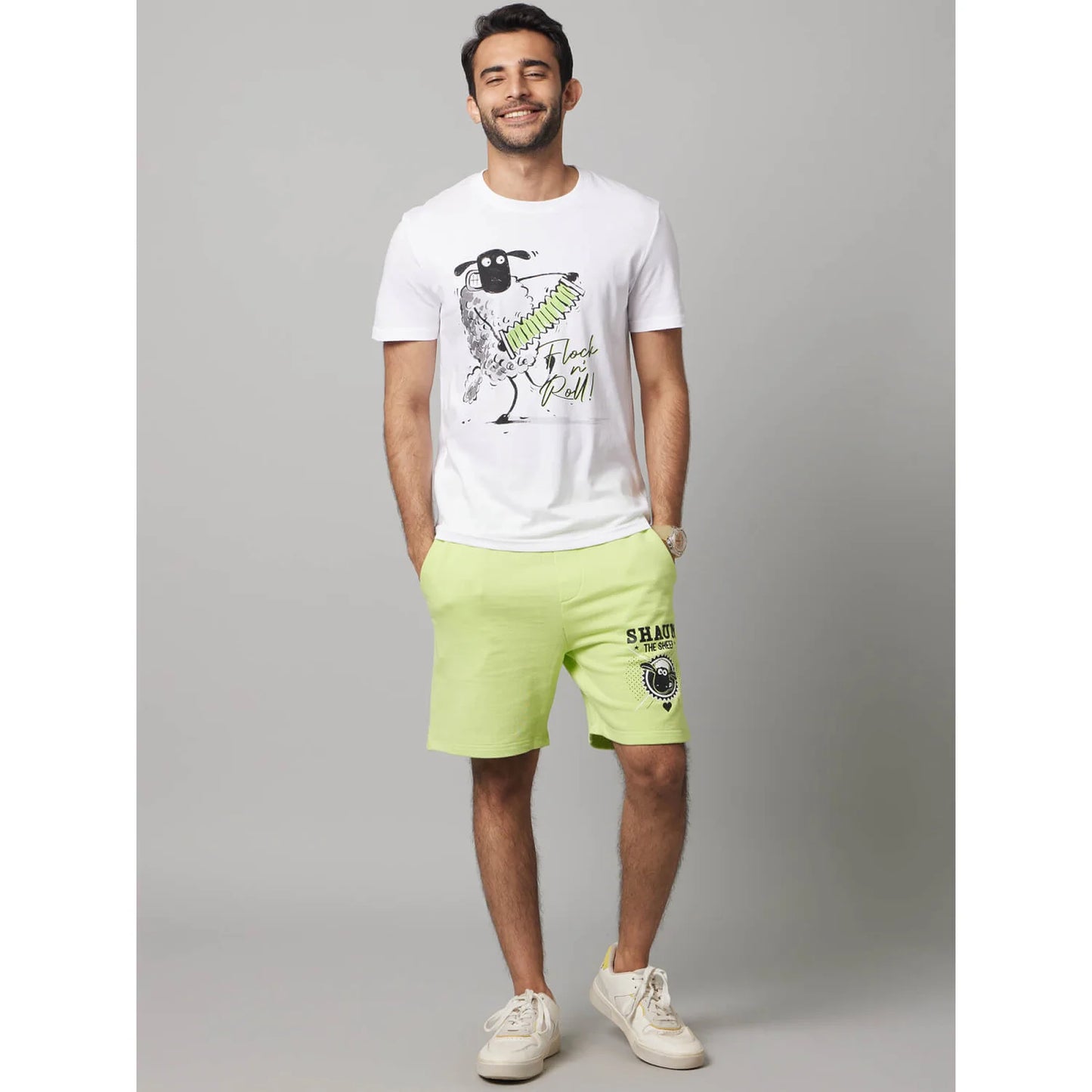 Shaun The Sheep - White Graphic Cotton T-shirt