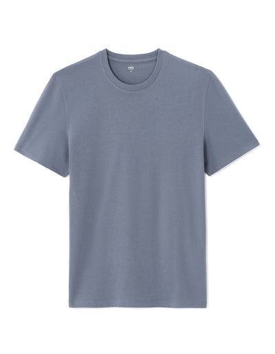 Celio Solid Straight Fit Cotton Blue Tshirts