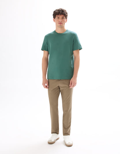 Celio Solid Straight Fit Cotton Blue Tshirts