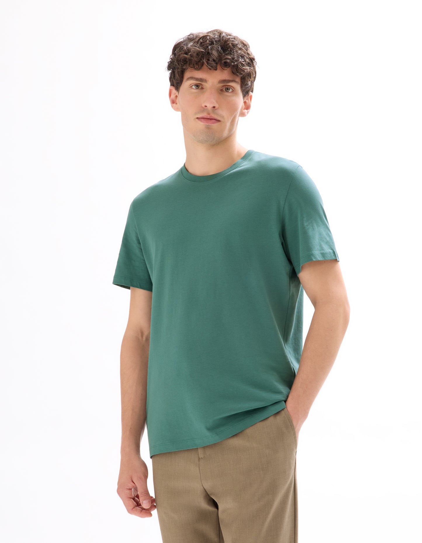 Celio Solid Straight Fit Cotton Blue Tshirts