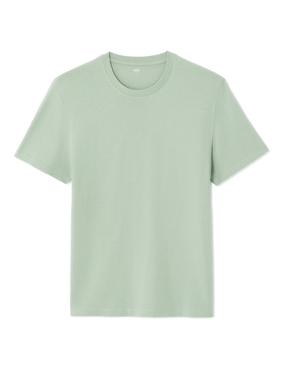 Celio Solid Straight Fit Cotton Green Tshirts