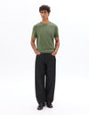 Celio* Men Green Solid Straight Fit Cotton T-Shirts