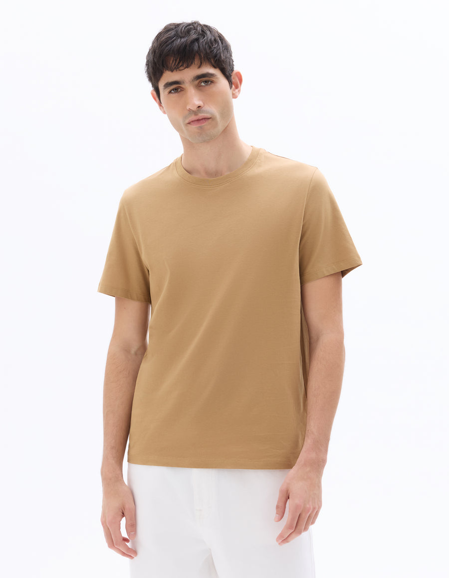 Straight Fit 100% Cotton Solid Crew Neck T-Shirts