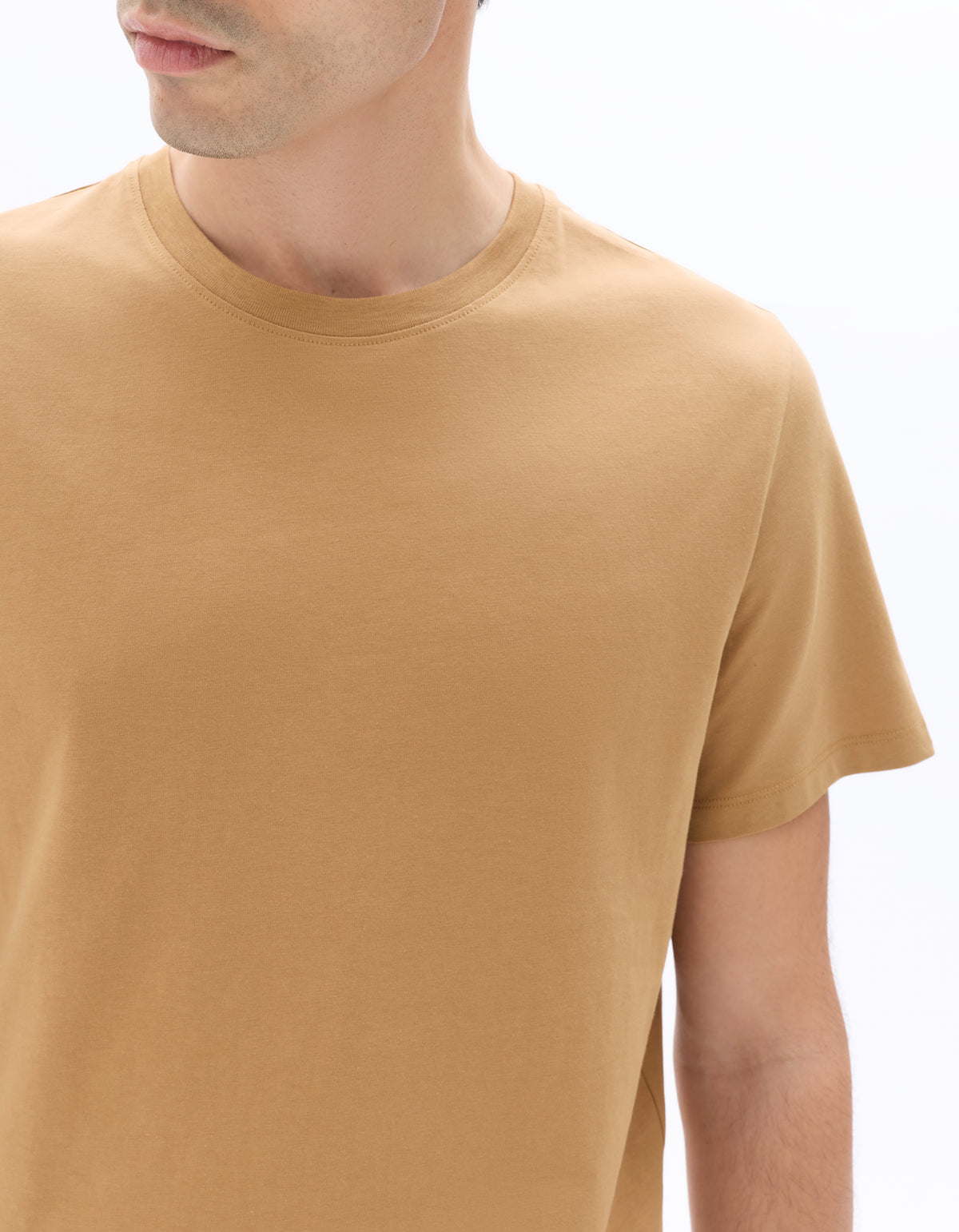 Straight Fit 100% Cotton Solid Crew Neck T-Shirts