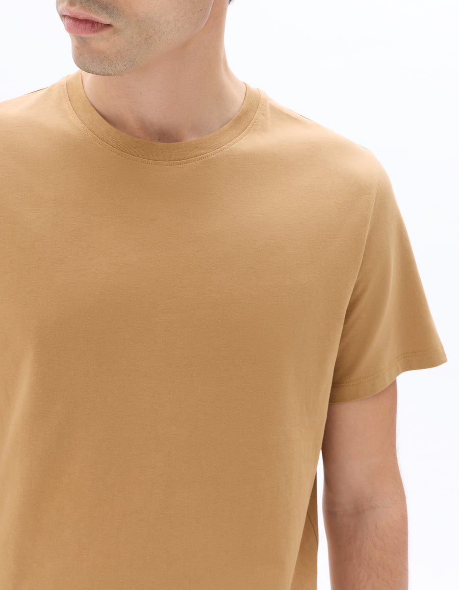 Straight Fit 100% Cotton Solid Crew Neck T-Shirts