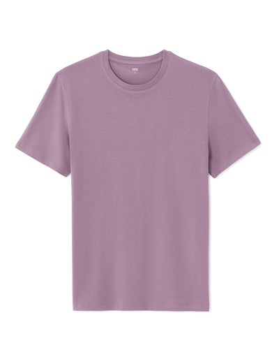 Celio Solid Straight Fit Cotton Purple Tshirts