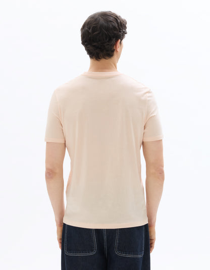 Celio Solid Straight Fit Cotton Orange Tshirts