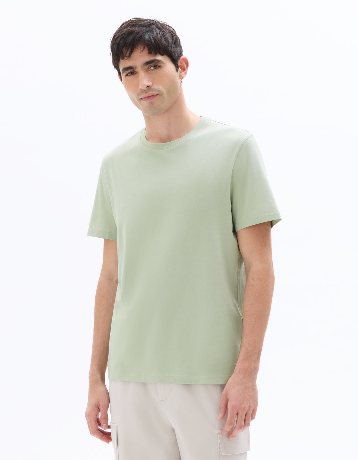 Straight Fit 100% Cotton Solid Crew Neck T-Shirts