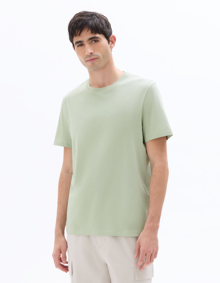 Straight Fit 100% Cotton Solid Crew Neck T-Shirts