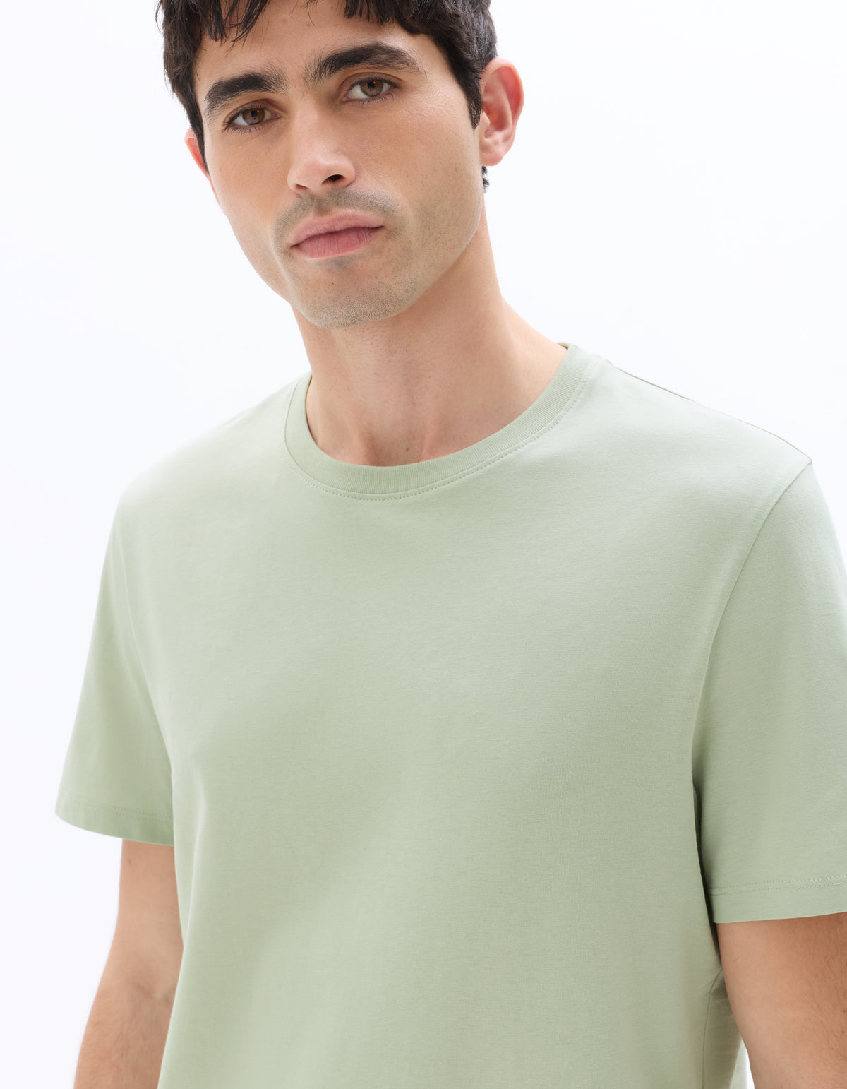 Straight Fit 100% Cotton Solid Crew Neck T-Shirts