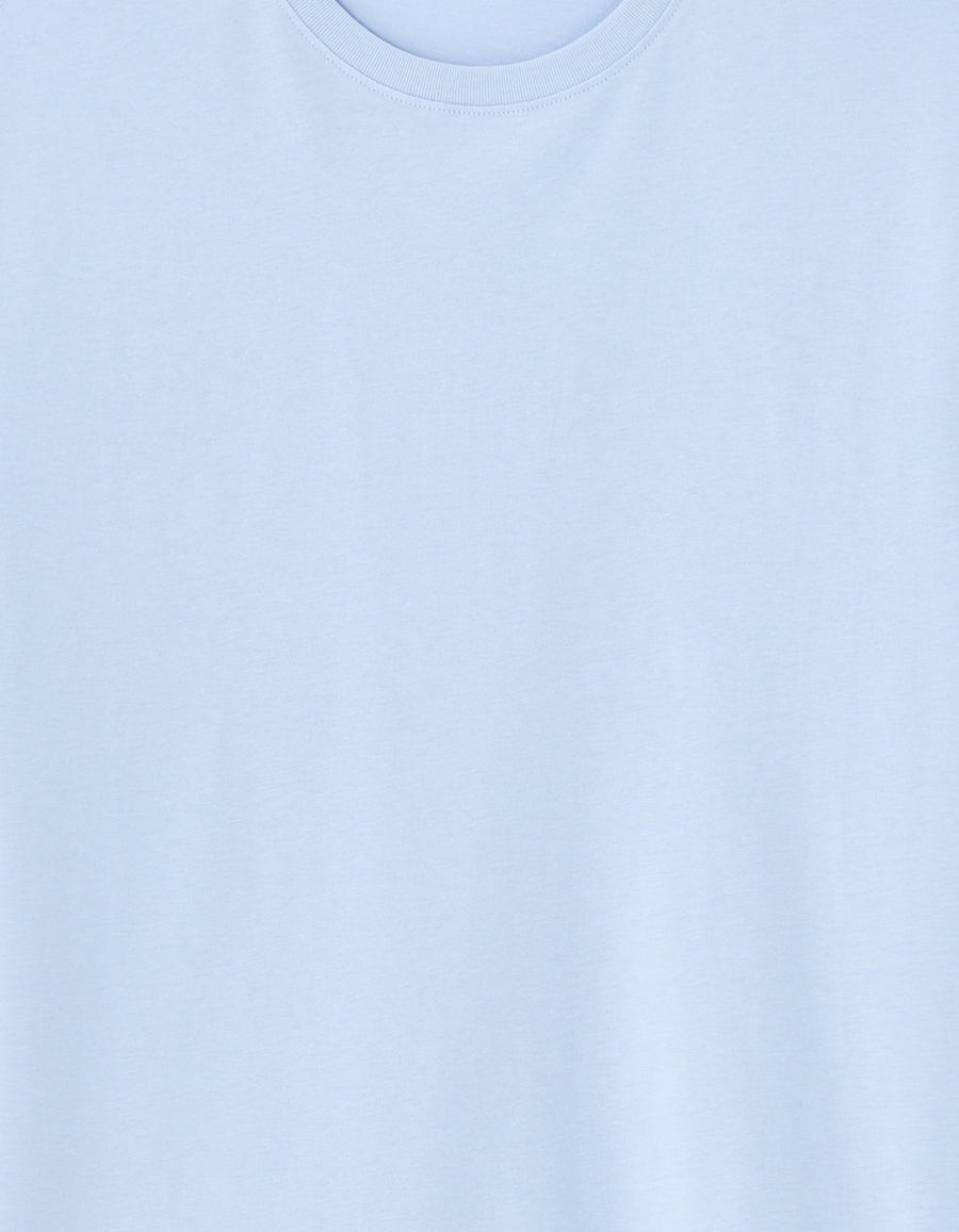 Straight Fit 100% Cotton Solid Crew Neck T-Shirts