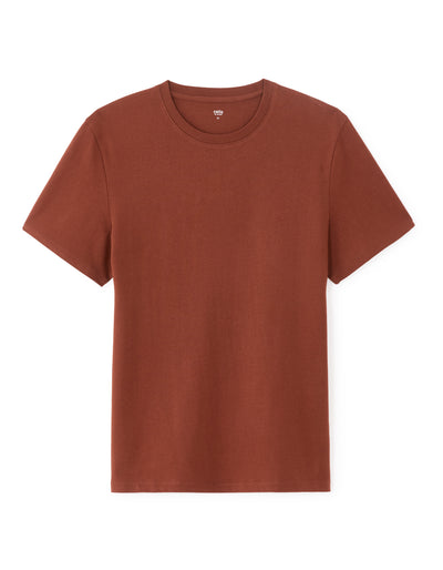 Straight Fit 100% Cotton Crew Neck T-Shirt - Red
