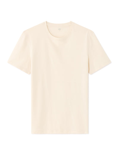 Celio Solid Straight Fit Cotton Off White Tshirts