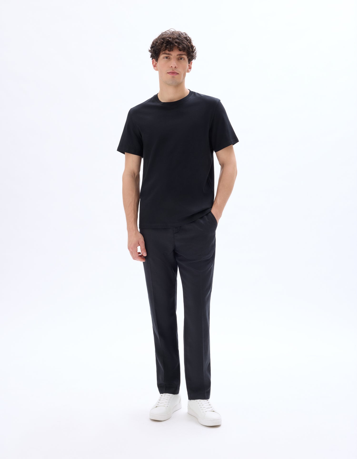 Celio* Solid Regular Fit Cotton Black T-Shirt